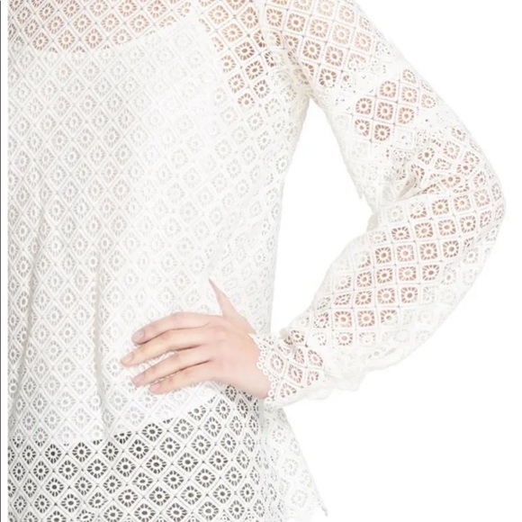 IRO White Embroidered Lace Long Sleeve Top Size 40 / Large - Picture 4 of 12